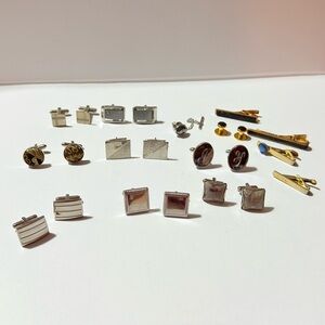 Elegant Cufflinks and Tie Clips Set